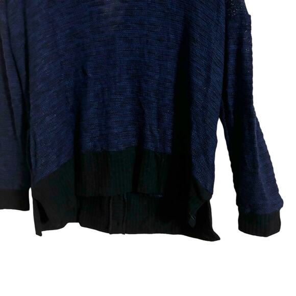 Splendid Blue Black Striped Cardigan Button Semi Sheer Sweater‎ Large - Picture 3 of 6